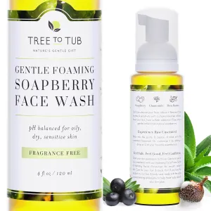 Tree to Tub Sensitive Skin Face Wash for Dry Skin - Fragrance Free Gentle Face Cleanser for Women & Men, Unscented Hydrating Foaming Facial Cleanser, Daily Face Soap w/All Natural Organic Aloe Vera