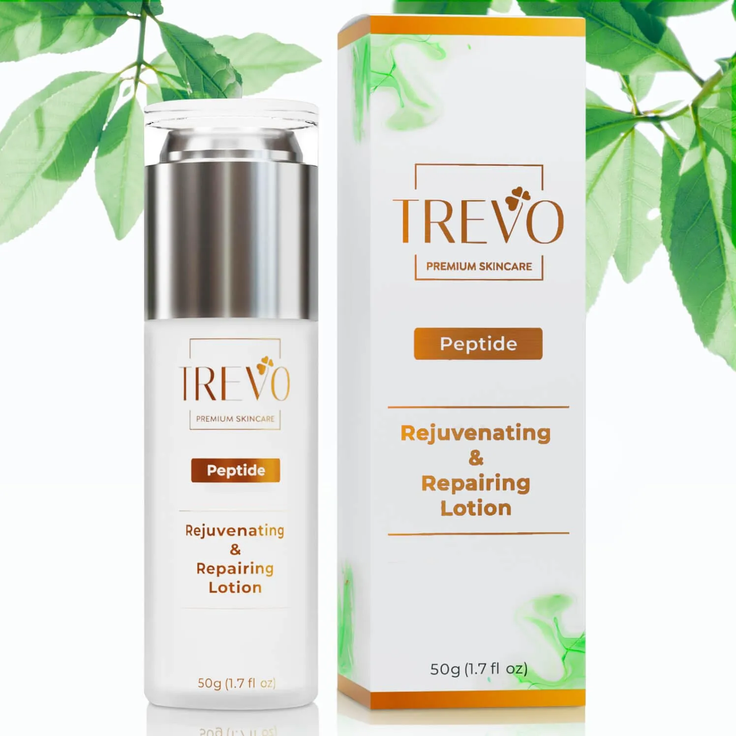 Trevo Peptide Rejuvenating & Repairing Lotion - Anti Inflammation, Anti Itching, Anti Aging & Pro Collagen Skincare with Natural Peptides - Perfect Anti-Itch Lotion Solution - 50g/1.7fl oz