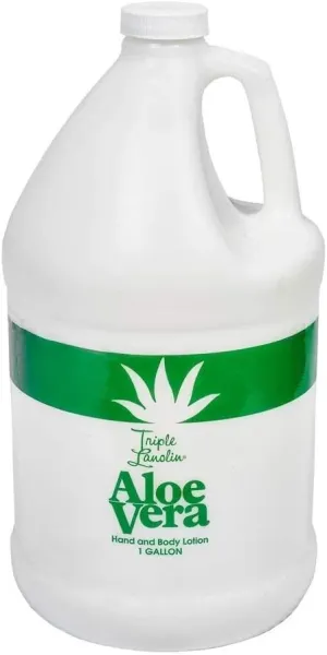 Triple Lanolin Aloe Vera Soothing Lotion - 128 Fl Oz, All Skin Types, Moisturizing & Hydrating