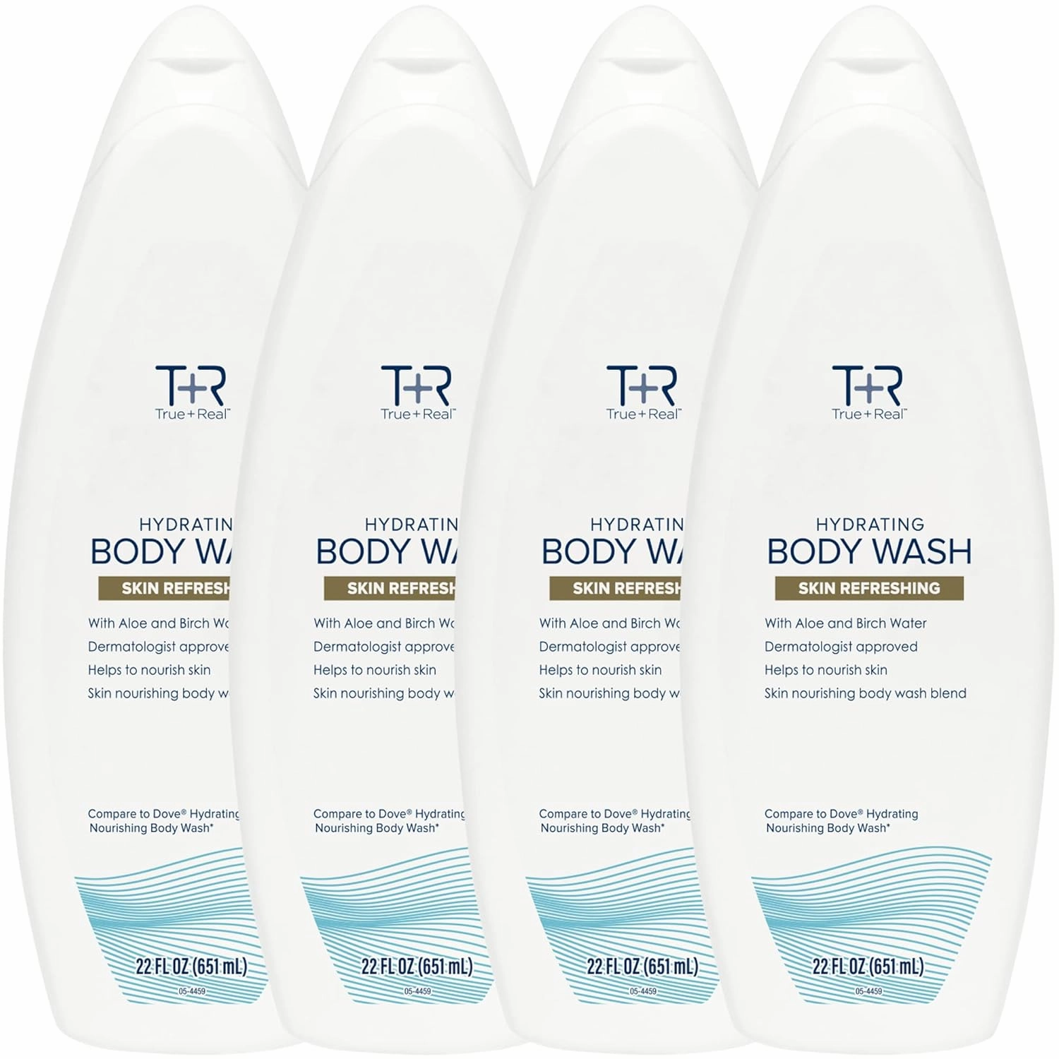 True Real Hydrating Body Wash, 22 oz, 4 Pack