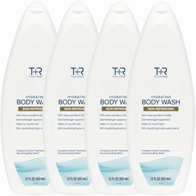 True Real Hydrating Body Wash, 22 oz, 4 Pack