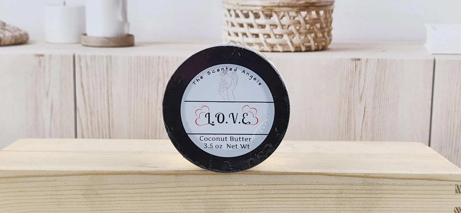 TSA Handmade Whipped Coconut Love Body Butter Cream, Luxury Body Lotion for Dry Skin, Daily Moisturizing Vitamin E, Meadowfoam Seed Oil, and Jojoba Oil, Mothers, Fathers, Women, Men, Teens, 3.5 oz Jar