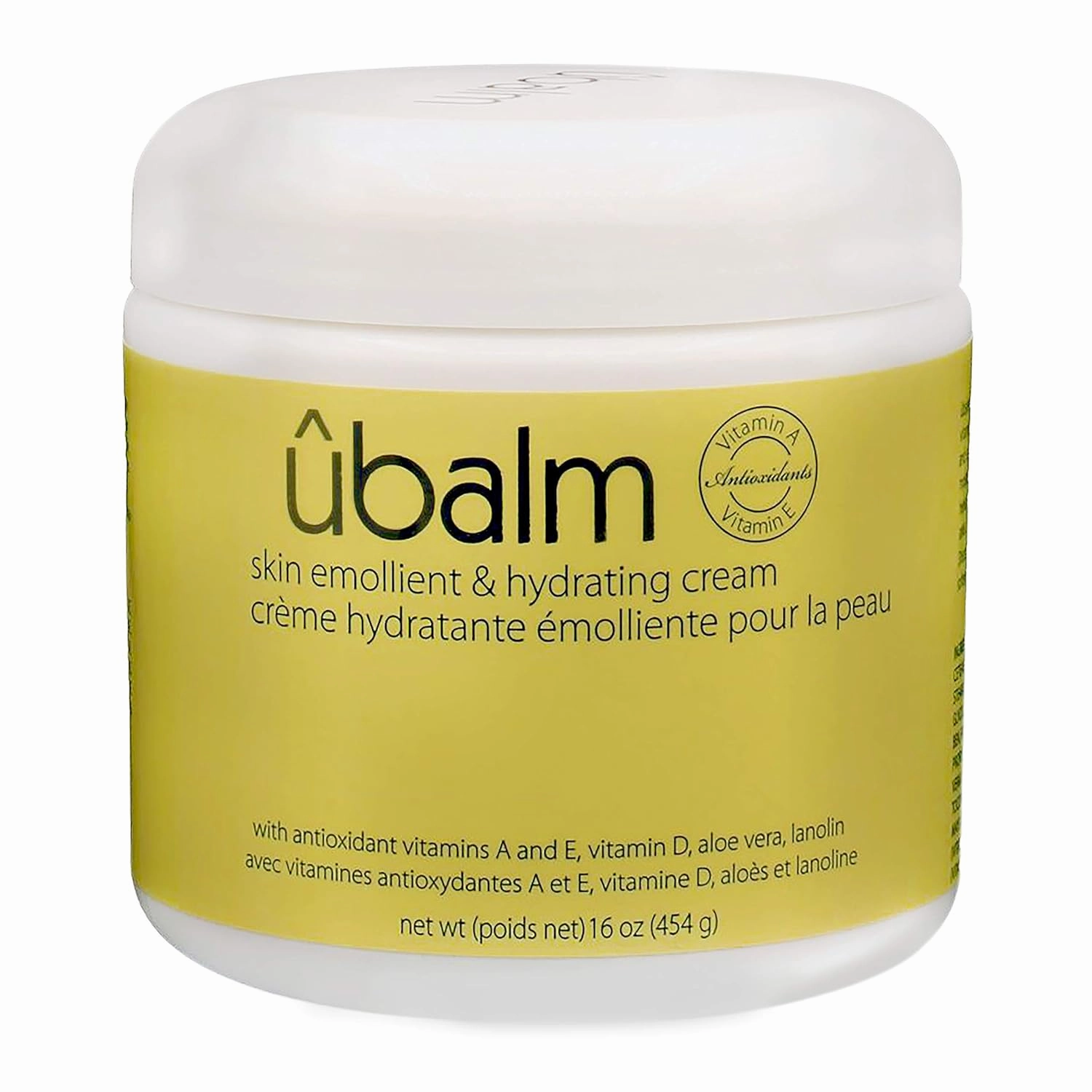 ubalm Yellow, Salon Formula Skin Emollient & Hydrating Cream With Light Lemon Fragrance (16 fl oz) by makers of Original Udder Balm