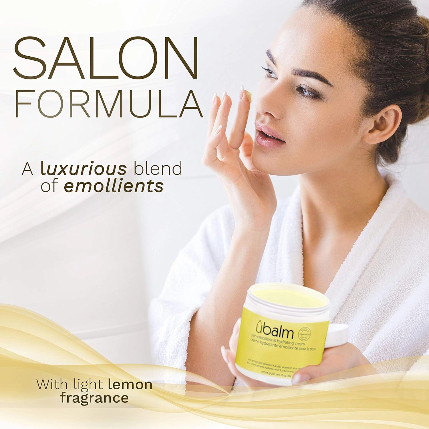 ubalm Yellow, Salon Formula Skin Emollient & Hydrating Cream With Light Lemon Fragrance (16 fl oz) by makers of Original Udder Balm