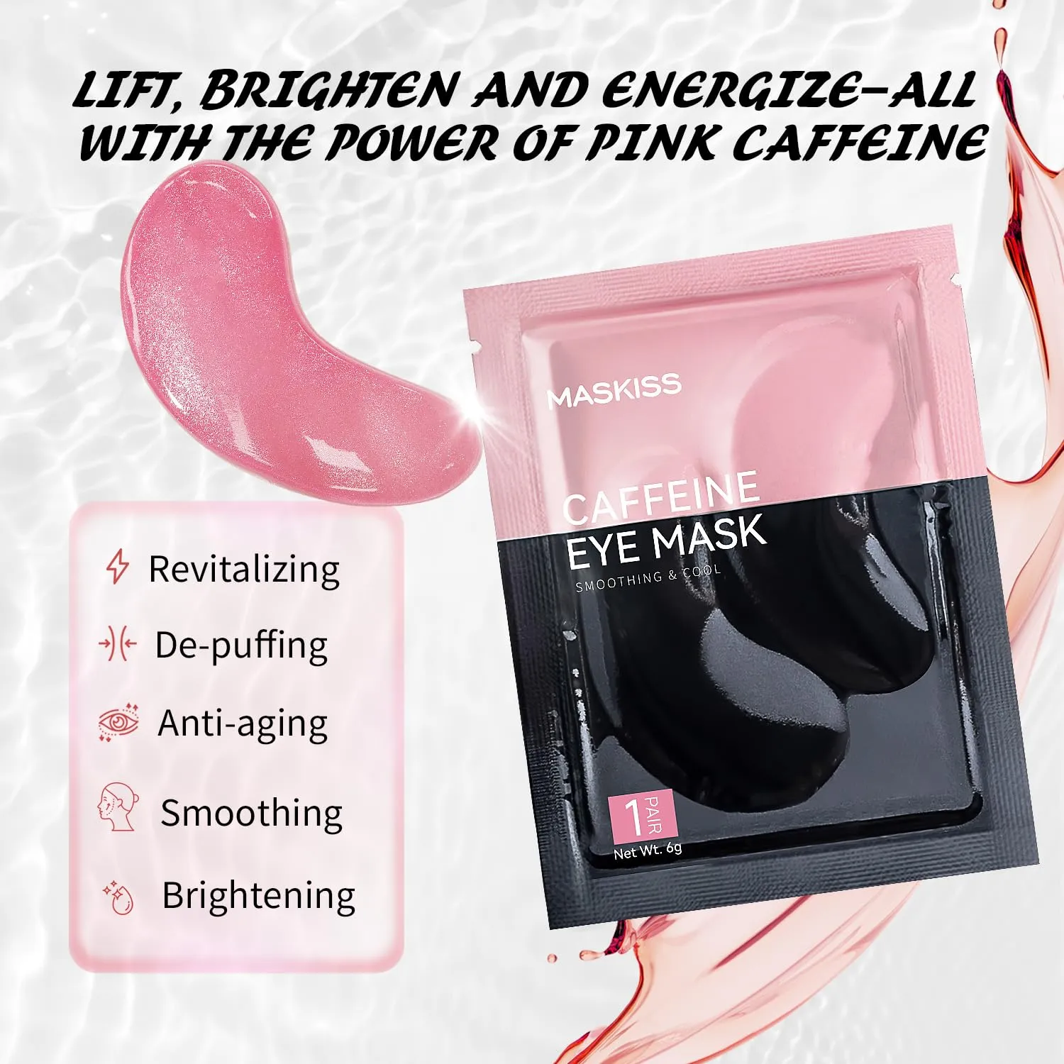 Under Eye Patches (25 Pairs), Caffeine Eye Masks for Dark Circles Puffy Eyes Undereye Bags, Collagen Eye Patches for Wrinkles and Puffiness, Skin Care Gift for Her