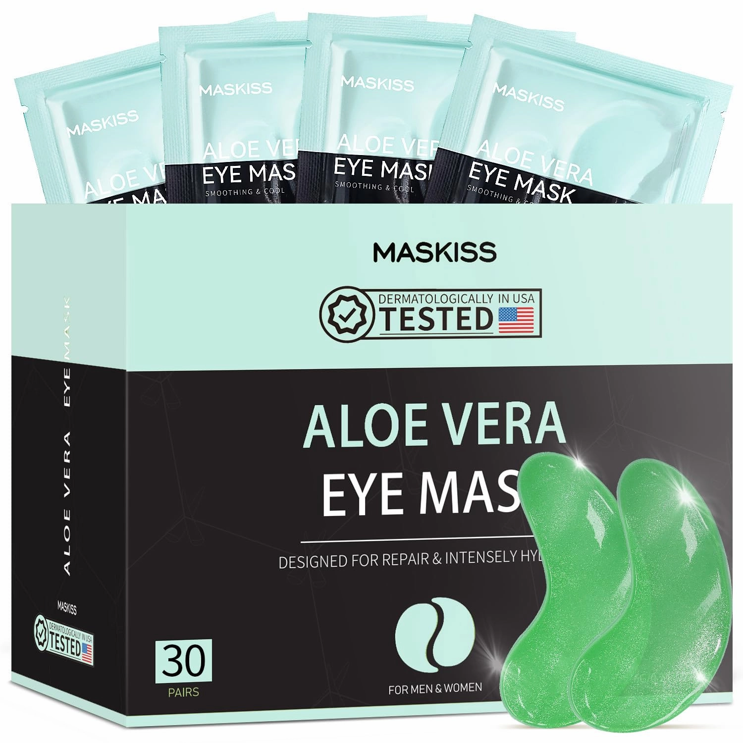 Under Eye Patches (30 Pairs), Aloe Vera Eye Masks for Dark Circles Puffy Eyes Undereye Bags, Collagen Eye Patches for Repair and Intensely Hydrate, Skin Care Gift for Her