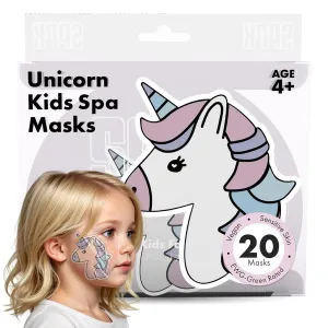 Unicorn Kids Face Masks Skincare Set(20pcs), Organic, Vegan & Kid Safe Skin Care Ages 4 , Cute Animal Sheet Masks for Girls, Spa Day, Sleepover, Slumber Party Favors, Stuffs and Gifts for Little Girls