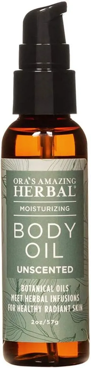 Unscented Body Oil Travel Size with Pump, Fragrance Free Massage Oil, Moisturizing Body Oils for Men and Women, Grapeseed Oil for Skin, Jojoba & Apricot with Calendula,