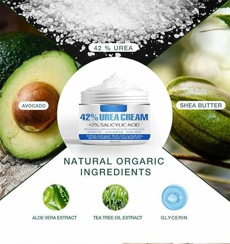 Urea Cream for Foot 42%  2% Salicylic Acid, Foot & Hand Cream for Feet Maximum Strength Moisturizes Nourishes Softens Dry, Rough, Exfoliates Dead Skin Callus Remover For Feet 3.53oz