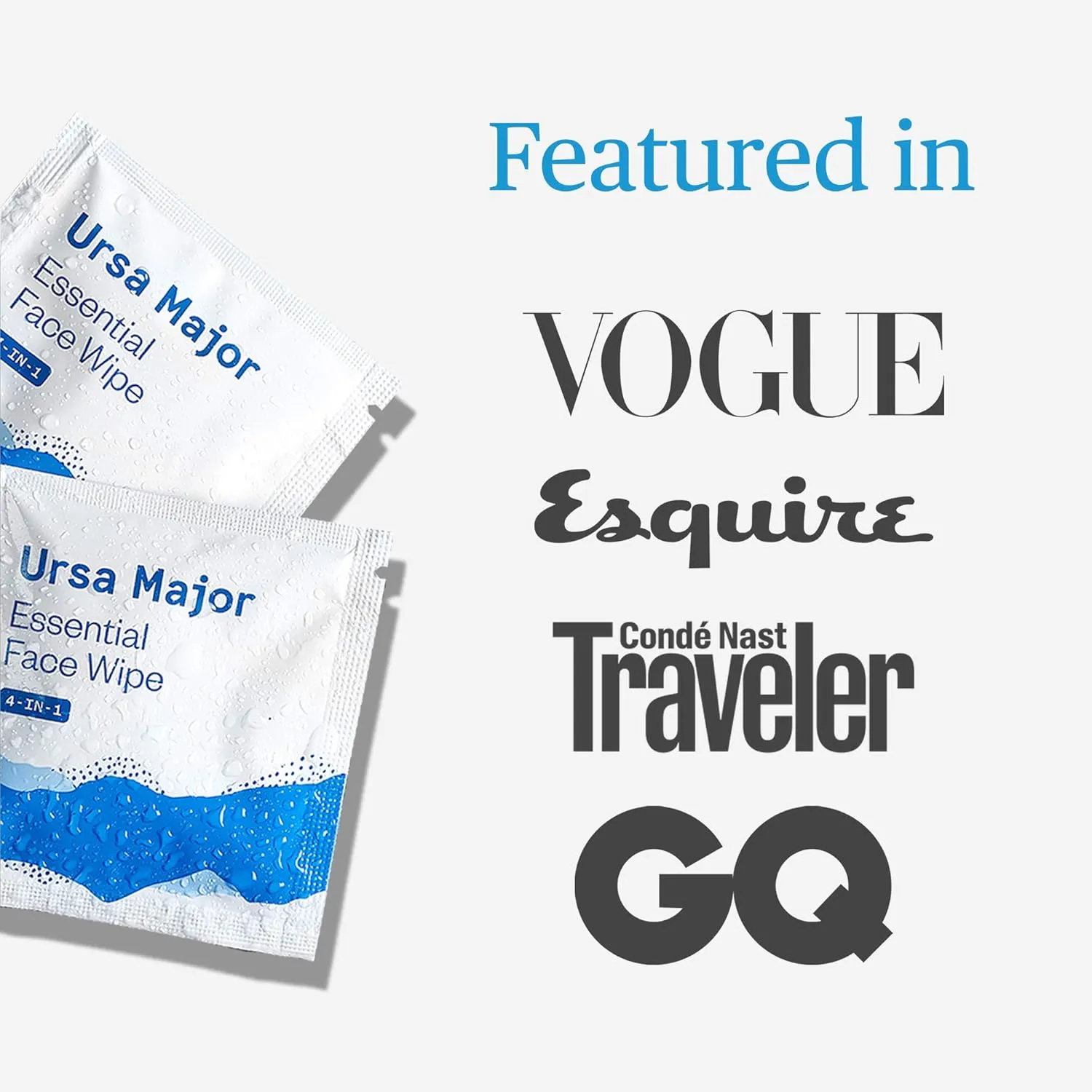 Ursa Major Essential Face Wipes | Natural, Biodegradable, Cruelty-Free | Cleanse, Exfoliate, Soothe and Hydrate | Individually Wrapped | 40 count
