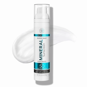 UV Sheer Daily Facial Mineral Sunscreen, SPF 50 Moisturizer for Face, 3.7 oz, Water Resistant up to 80 Minutes, Chemical-Free, Broad Spectrum Protection with Titanium Dioxide & Zinc Oxide