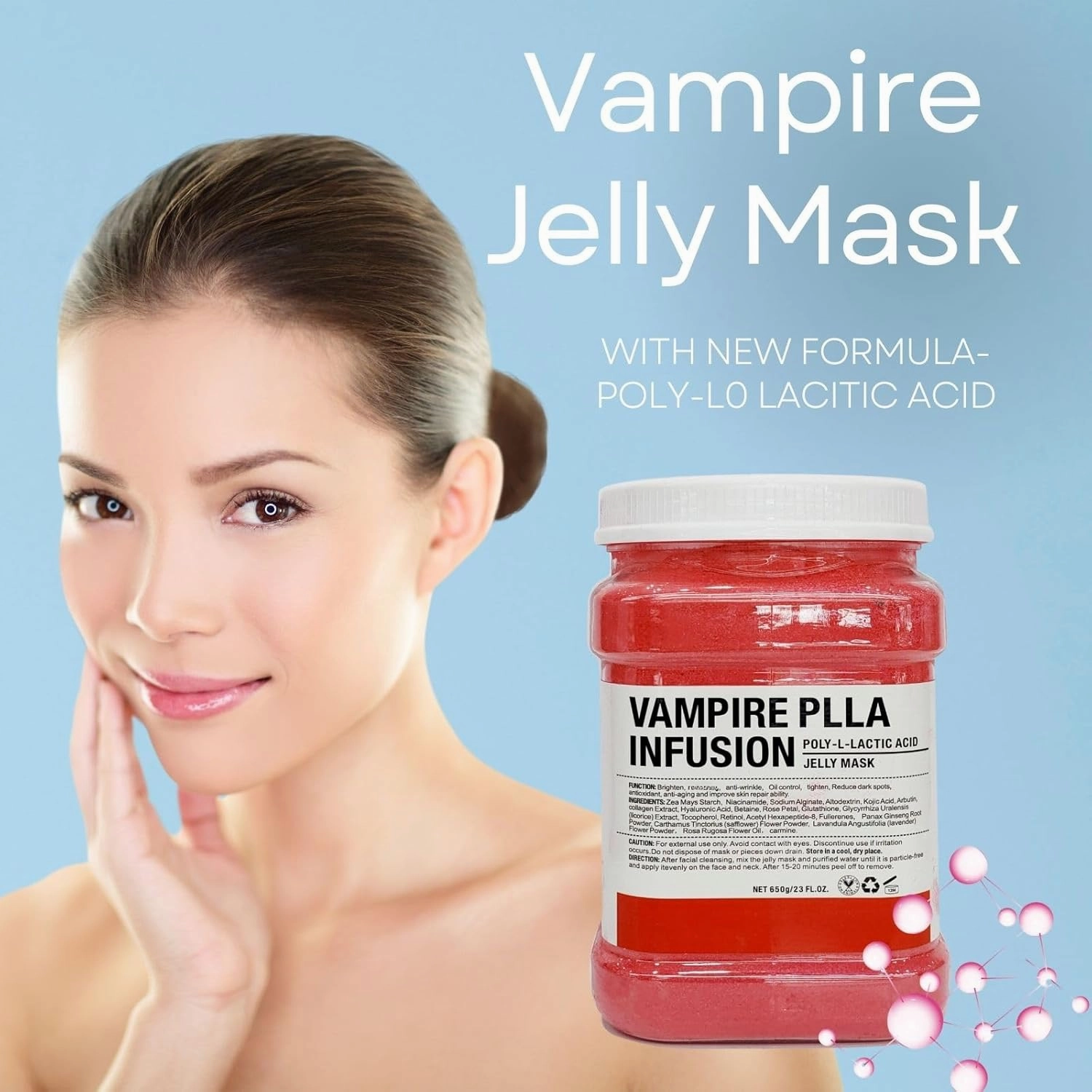 Vajacial Hydro Jelly Mask Powder for Face, Jelly masks for Facials Professional, Jelly Mask for Face or Teens and Women (Vampire)