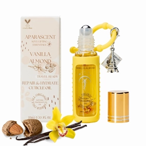 Vanilla Almond Repair & Hydrate Cuticle & Nail Oil for Growth and Strength Serum w/Coconut MCT, Jojoba & Rosehip for Dry Nails, Nail Hardener for Damaged Nails - Bag Charms for Handbags