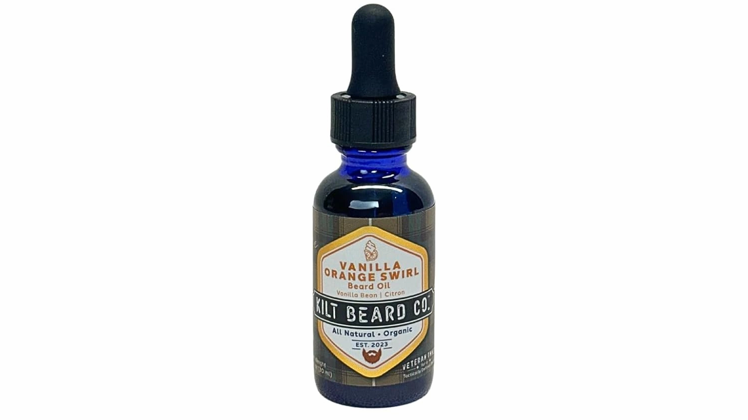 VANILLA ORANGE SWIRL Beard Oil 1oz- Premium, organic, natural, jojoba, meadowfoam seed, citrus, and vanilla| Kilt Beard Co.