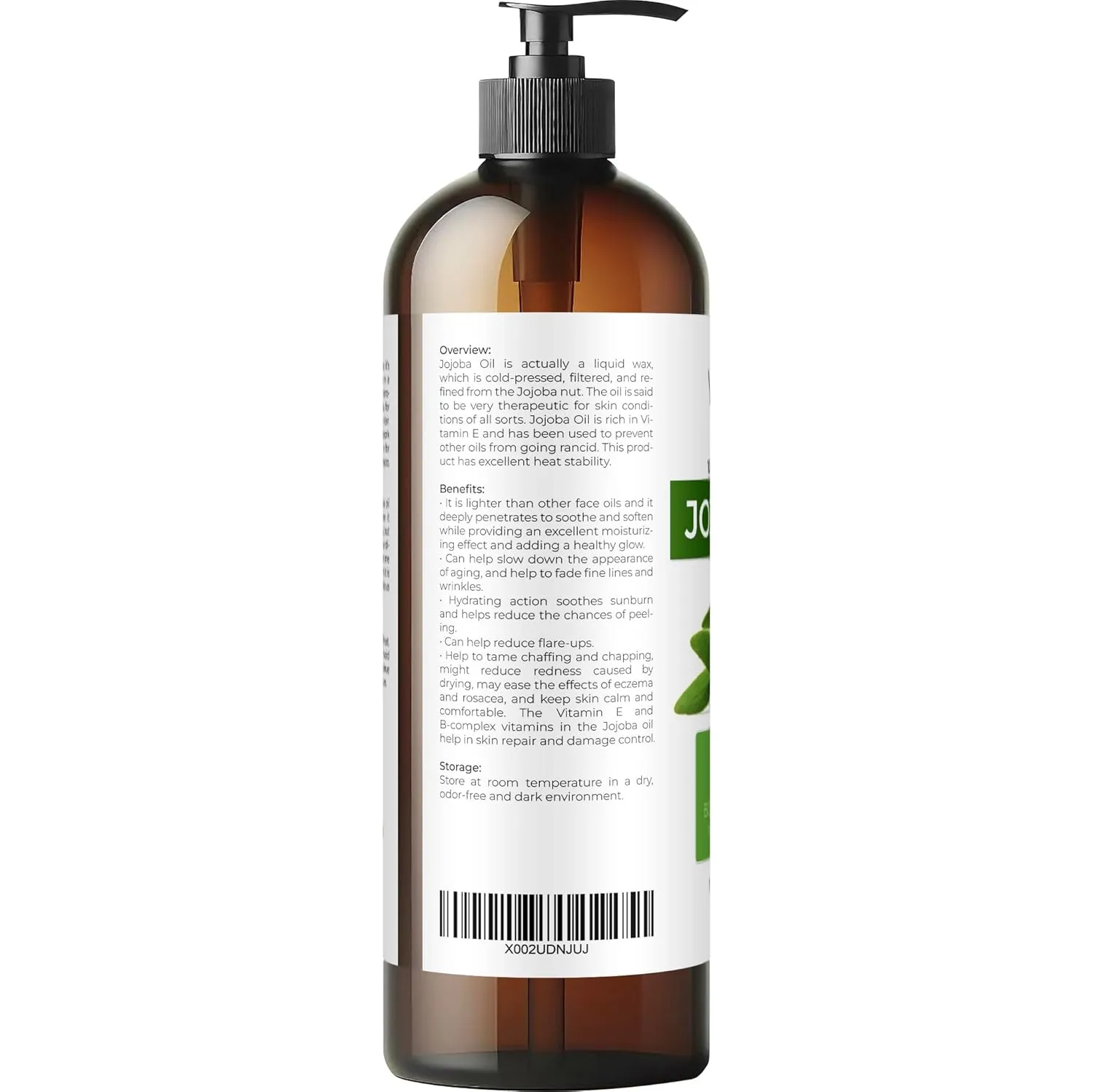 velona Jojoba Oil 16 fl oz | 100% Pure and Natural Carrier Oil | Clear, Refined, Cold Pressed | Moisturizing Face, Hair, Body and Skin Care | Use Today - Enjoy Results
