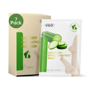 VGO 7 Pack Foot Peeling Mask, Natural Exfoliating Foot Mask, Dead Skin Callus Remover Repair Heels, Smooth Touch Feet, Hydrating Foot Care for Dry Cracked Feet