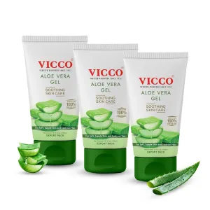 Vicco Aloe Vera Gel for Face, Skin & Hair, Hydrating & Nourishing Clear Gel, (Pack of 3) 5.07 Fl Oz