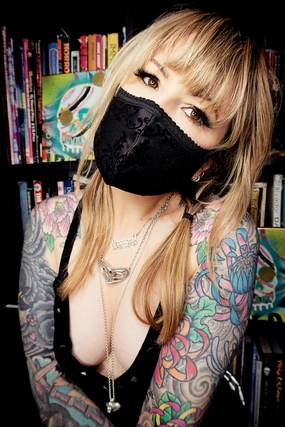 Victorian Gothic Flocked Fabric Mask