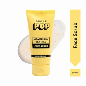 Vitamin C & Tea Tree Face Scrub,Infused with Aloe Vera,Tea Tree Oil, Apricot Beads and Glow Vitamin C for Skin Brightening and Blackheads For Women - 80 ml