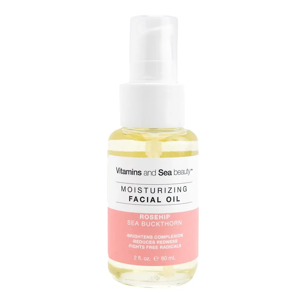 VITAMINS AND SEA BEAUTY Moisturizing Facial Oil with Rosehip   Sea Buckthorn, 2 fl oz