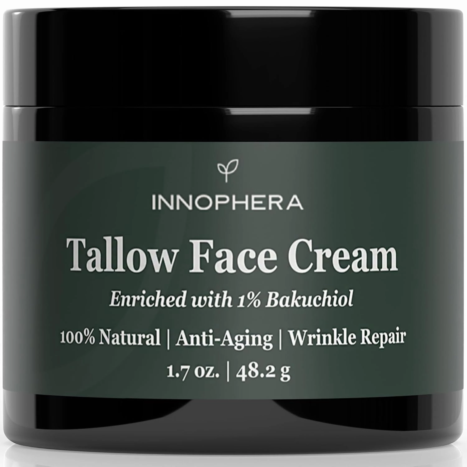Whipped Beef Tallow Face Anti-Aging Cream ‒ With 1% Bakuchiol ‒ 100% Natural Wrinkle Repair & Moisturizing Face Cream for Sensitive Skin ‒ Unscented ‒ 1.7 oz.