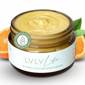 Whipped Beef Tallow Face Moisturizer - Grass Fed Grass Finished Beef- All Organic Ingredients - Natural, Hydrating Balm for Face   Body - Nourish and Soothe Sensitive Skin, 2 oz