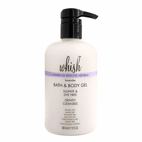 Whish Beauty Bath & Body Gel - Moisturizing Body Wash - Gentle On Sensitive Skin - Shower Gel infused with Shea Butter & Aloe - Sulfate & Paraben Free - Lavender - 13 fl oz