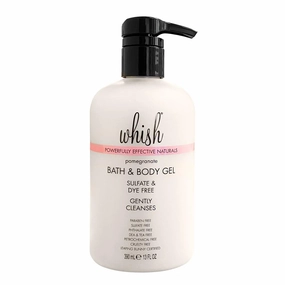 Whish Beauty Bath & Body Gel - Moisturizing Body Wash for Women - Gentle On Sensitive Skin - Shower Gel infused with Shea Butter & Aloe - Sulfate & Paraben Free - Pomegranate - 13 fl oz