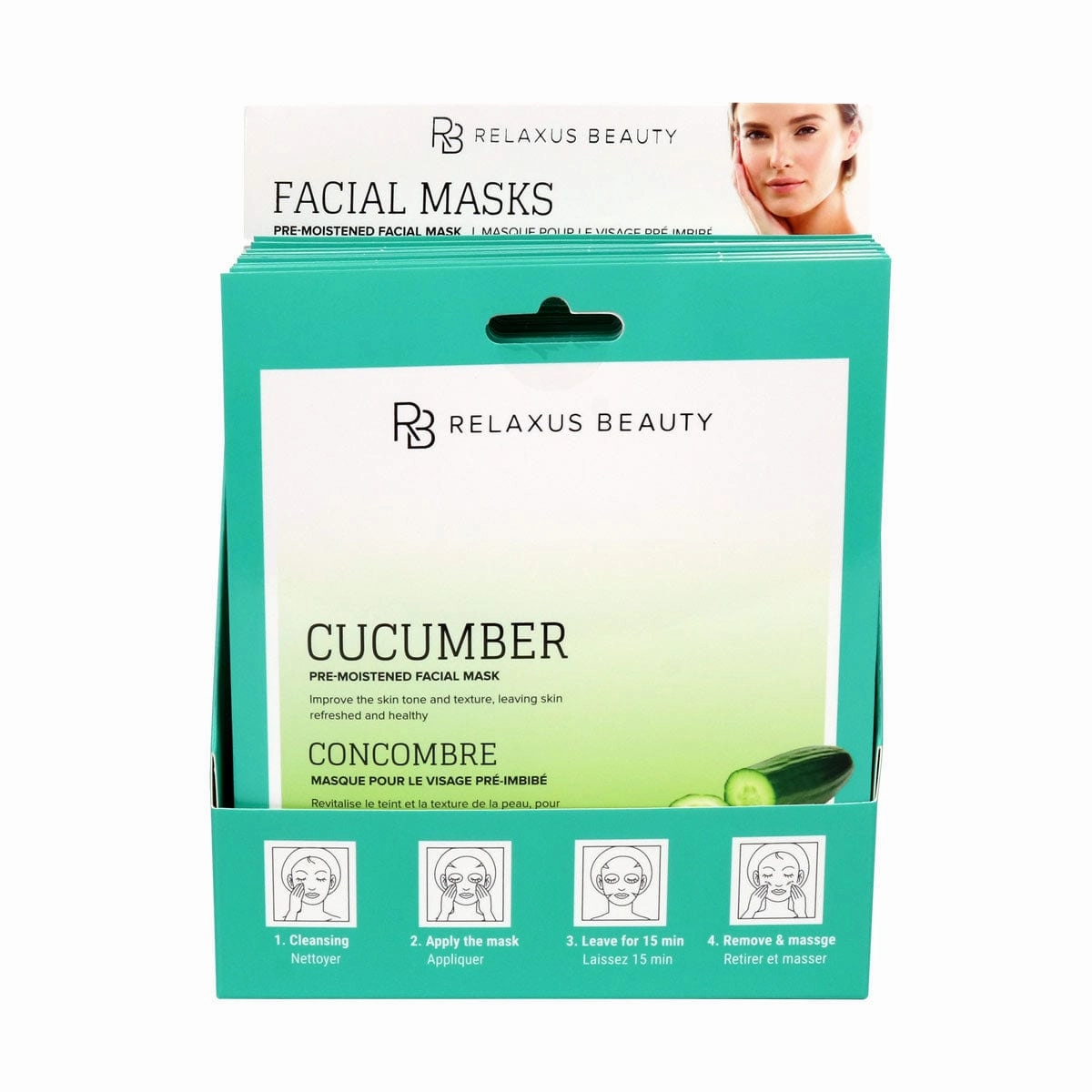 Wholesale Cucumber Face Mask - Displayer of 12