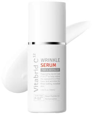 Wrinkle Serum - Anti Aging Booster Skin Rejuvenating Serum with Peptides, Vitamin C, Shea Butter - Wrinkle Repair, Tighten Pores, Smooth Skin Texture, Youthful Skin - Fragrance Free, 1.69oz.