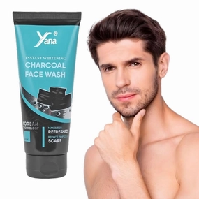 Yana charcoal face wash exfoliating face cleanser for men, boys