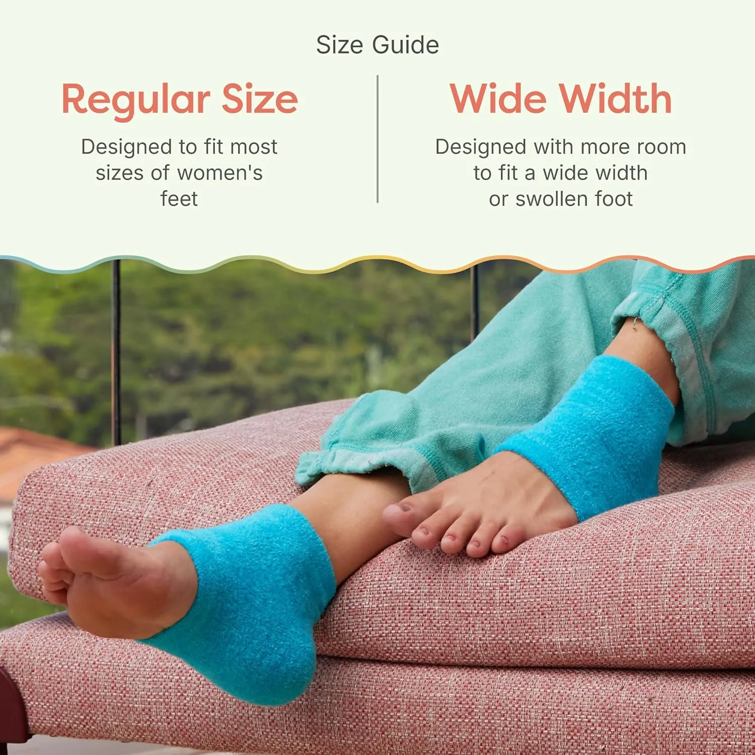 ZenToes Moisturizing Socks for Cracked Heel Treatment - Vitamin E, Olive Oil and Jojoba Oil Infused Heel Socks to Soften and Hydrate (Fuzzy Blue, Regular)