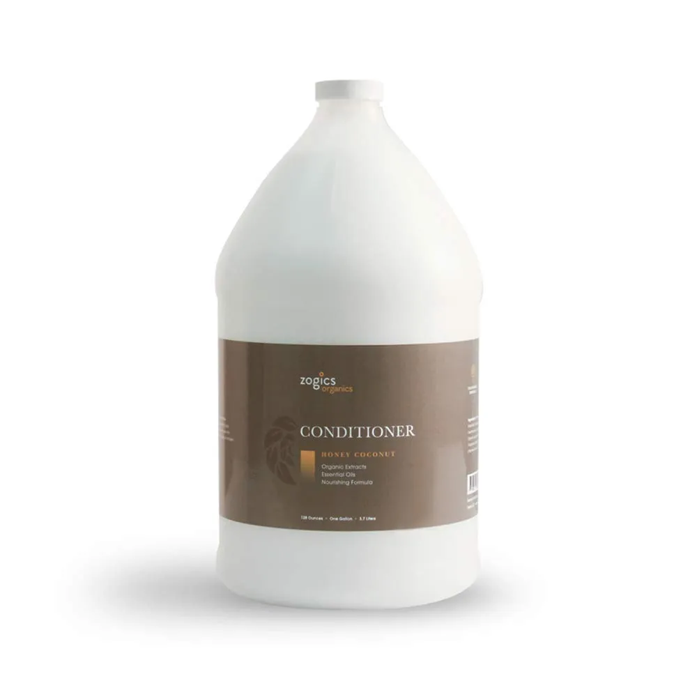 Zogics Organics Conditioner – Organic Conditioner for Hair, Hydrating Deep Conditioner with Natural Ingredients like Honey Powder, Aloe Vera, Avocado, and Jojoba (Honey Coconut, 1 Gallon)